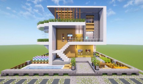 我的世界别墅怎么盖